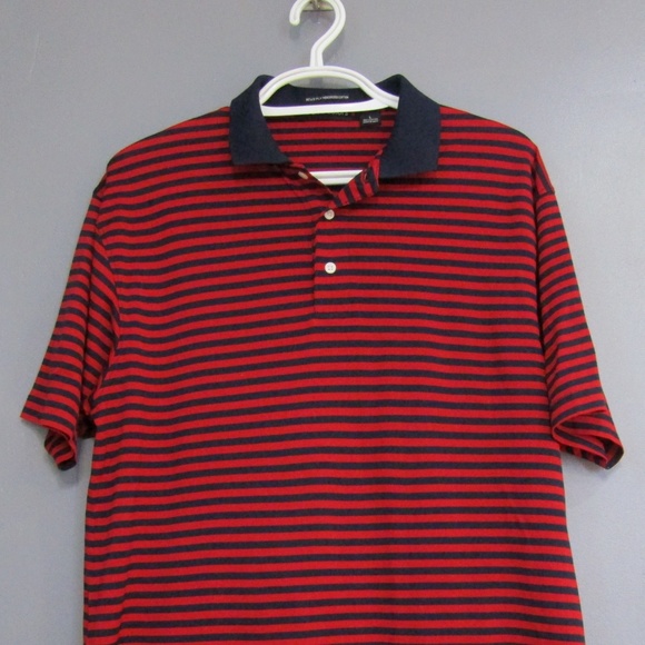 Club Colors Blue & Red Striped Polo Golf Shirt L - Picture 2 of 4